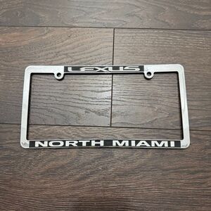 Lexus of North Miami Silver Black License Plate Frame